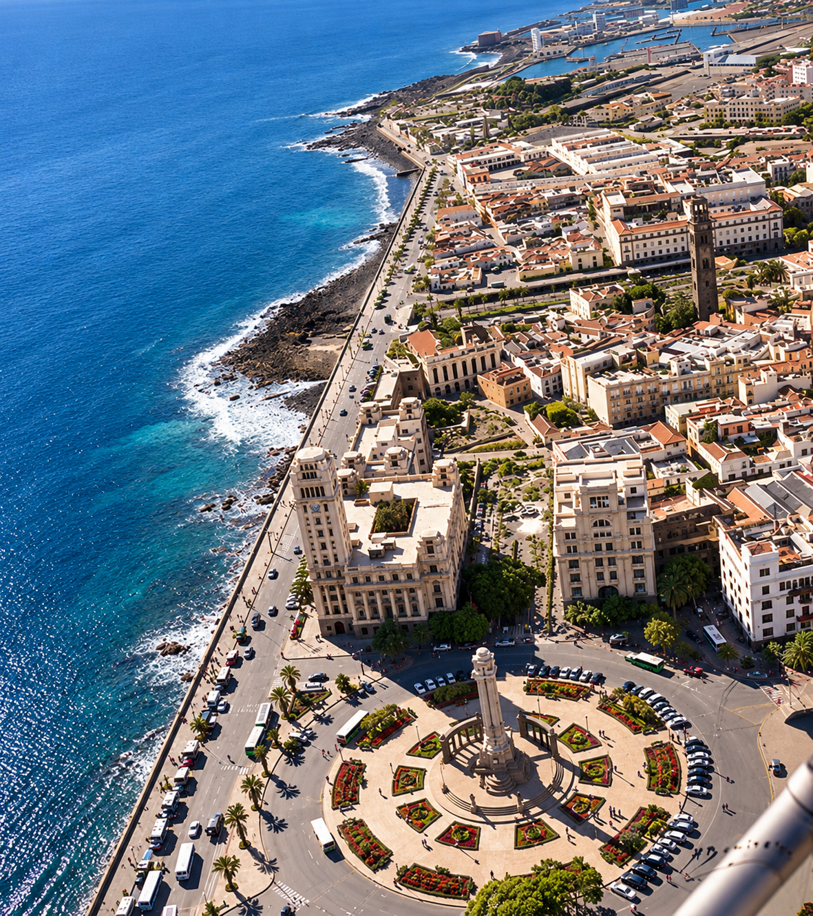 Vista parcial aérea de Santa Cruz de Tenerife.